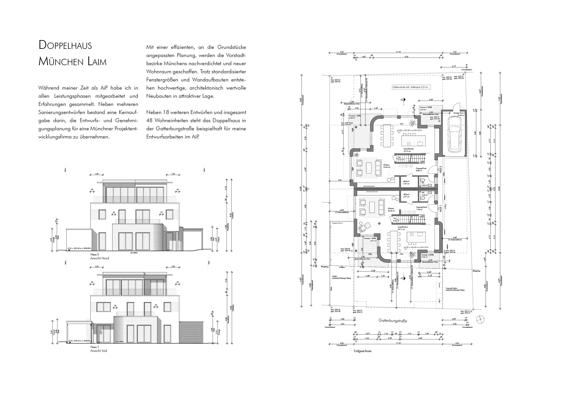 Doppelhaus München Laim – Ansichten Nord/Süd